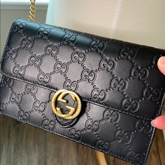 gucci guccissima chain wallet